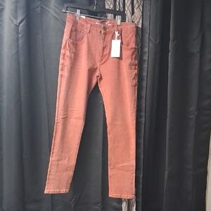 Men's Skinny Jeans in Rust by [Brand]